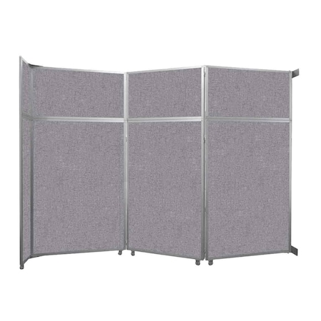 Versare Operable Wall Folding Room Divider 11'9" x 8'5-1/4" Cloud Gray Fabric 1070308